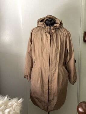Coldwater Creek Tan Hooded Trench Coat